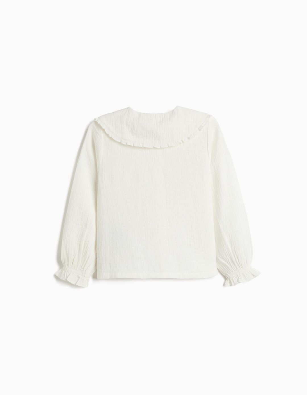 Camisa Com Gola, Menina, Branco