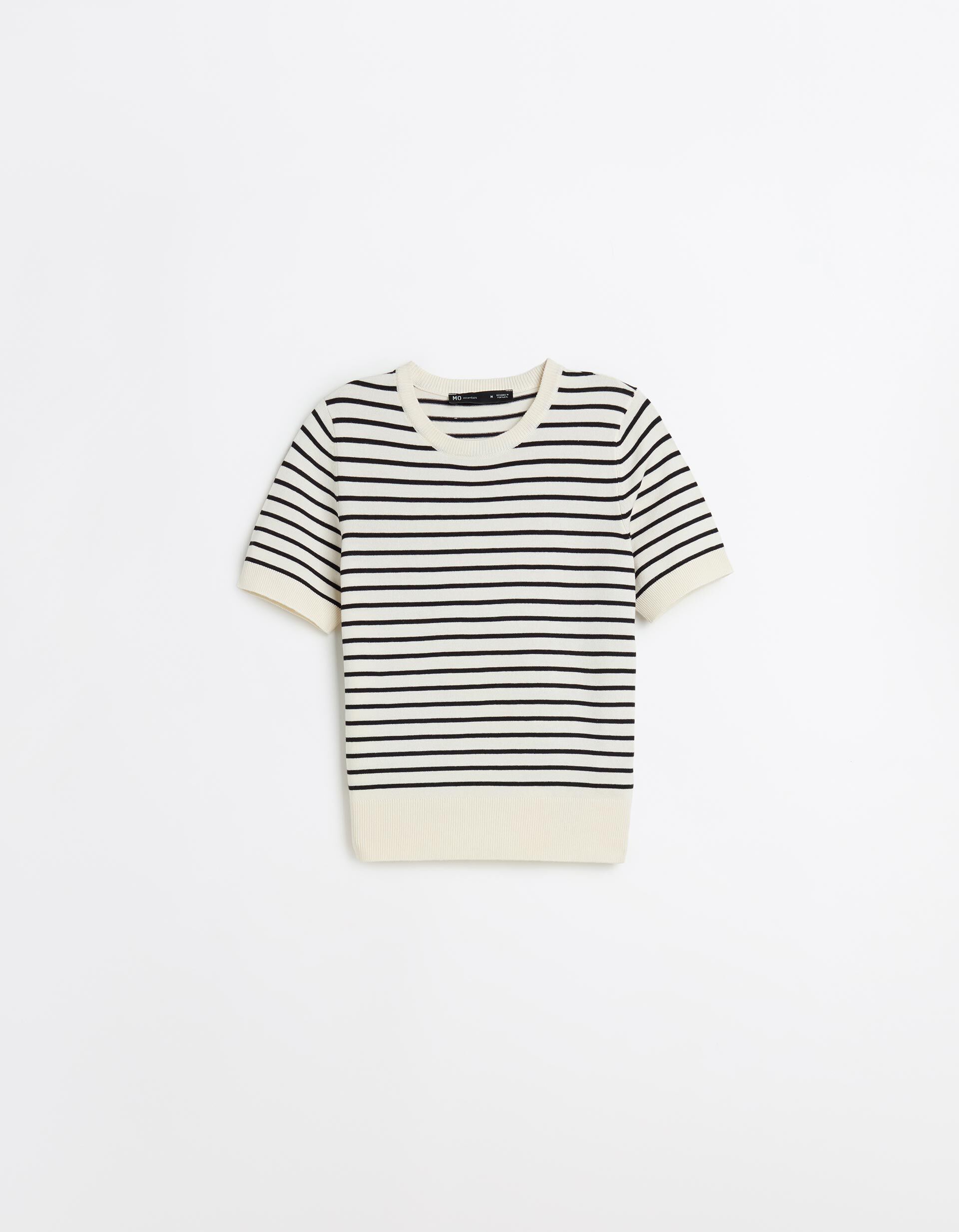 Comprar Online Camisola de Malha Riscas, Mulher, Cru