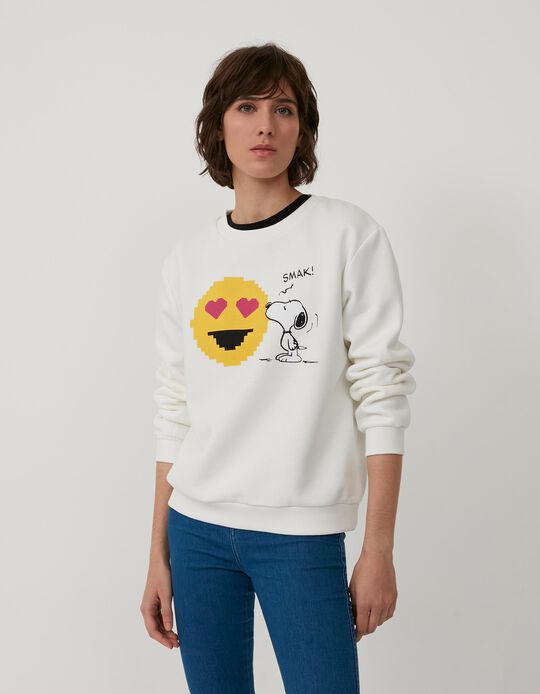 Sweatshirt Snoopy, Mulher, Branco