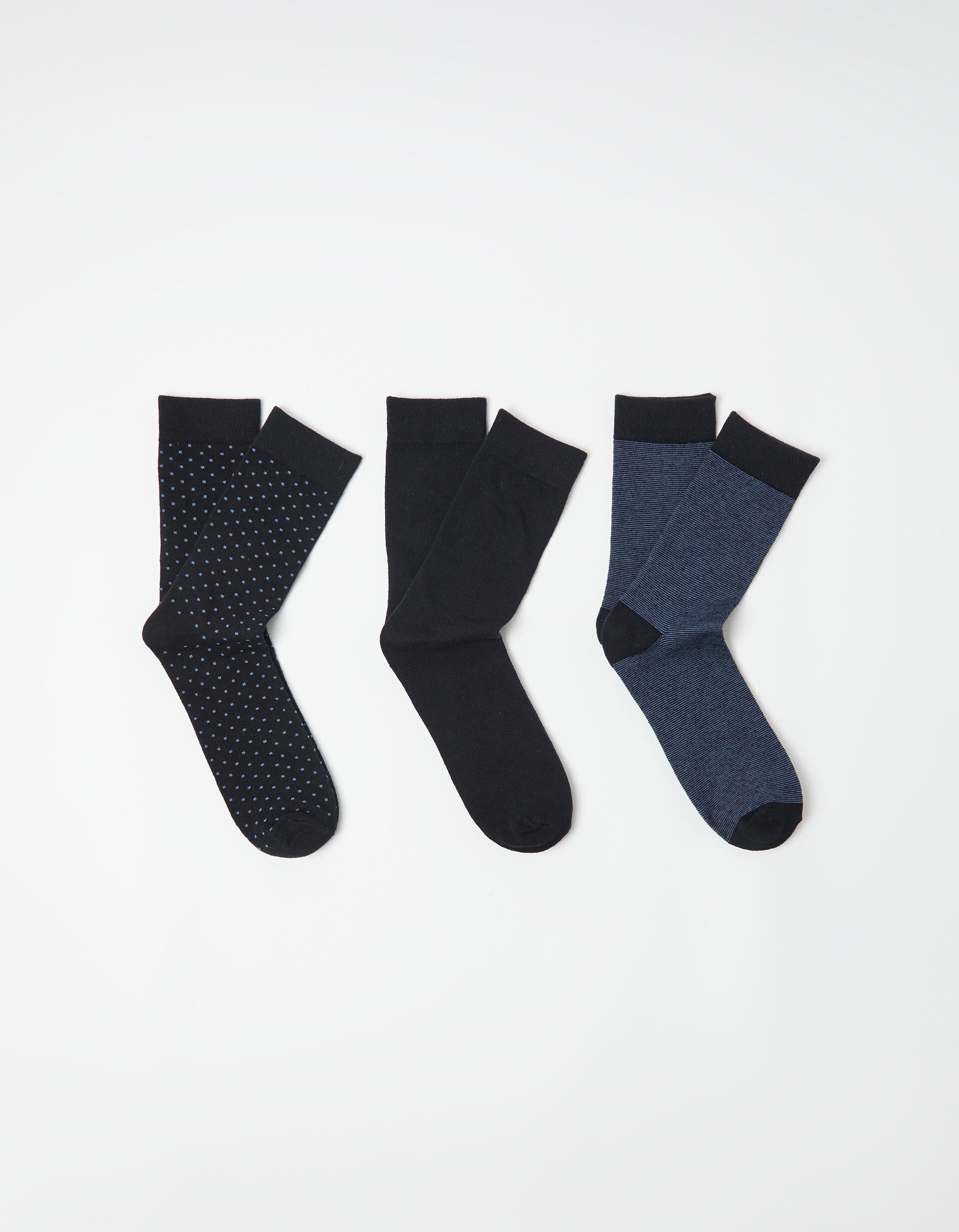 Comprar Online Pack 3 Pares de Meias, Homem, Azul Escuro