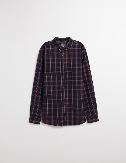 Comprar Online Camisa de Xadrez, Homem, Vermelho Escuro 