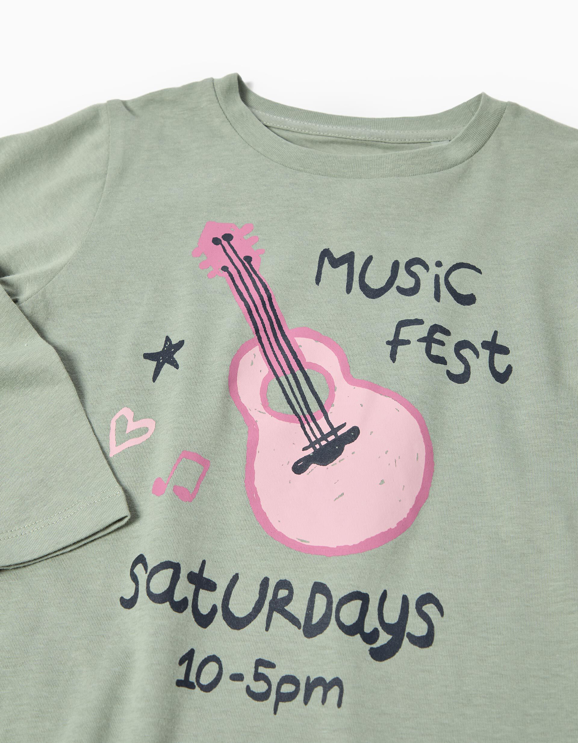 Comprar Online T-shirt de Manga Comprida Estampado, Menina, Verde