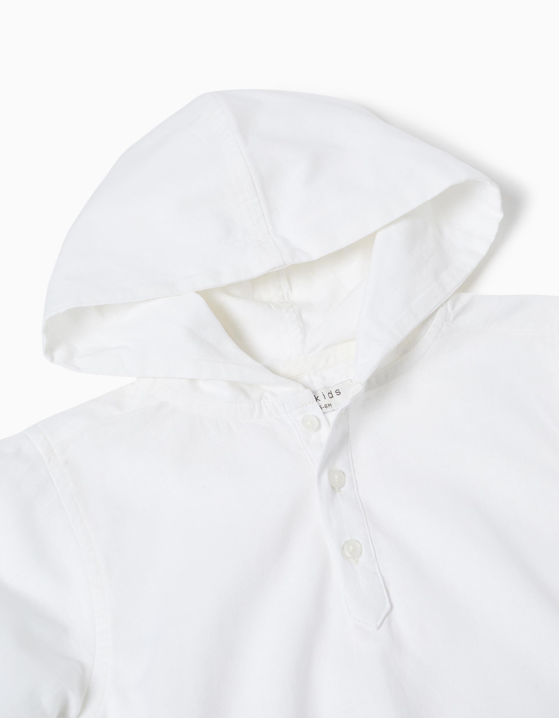 Comprar Online Camisola Capuz com Linho, Menino, Branco