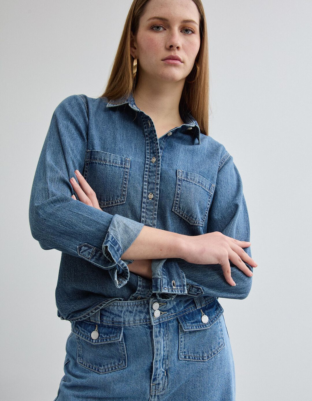 Camisa de Ganga, Mulher, Azul