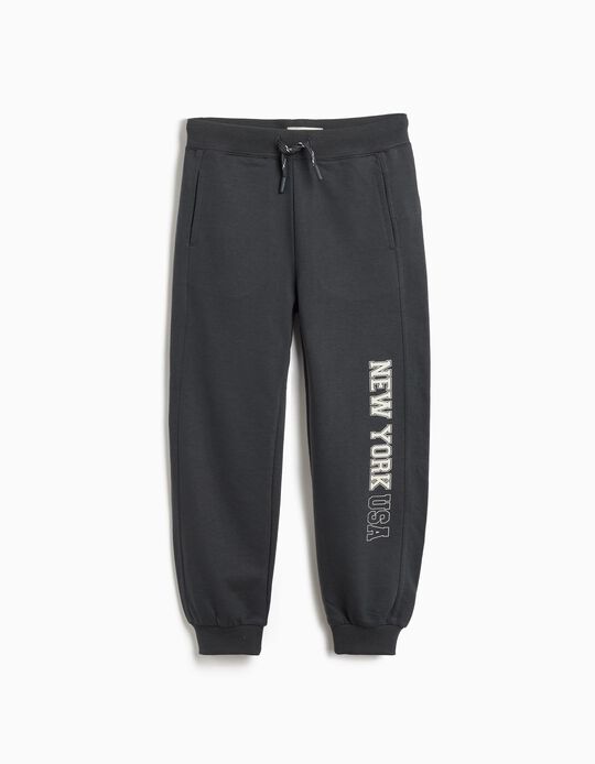Comprar Online Calças Jogging de Felpa, Menino, Cinzento Escuro