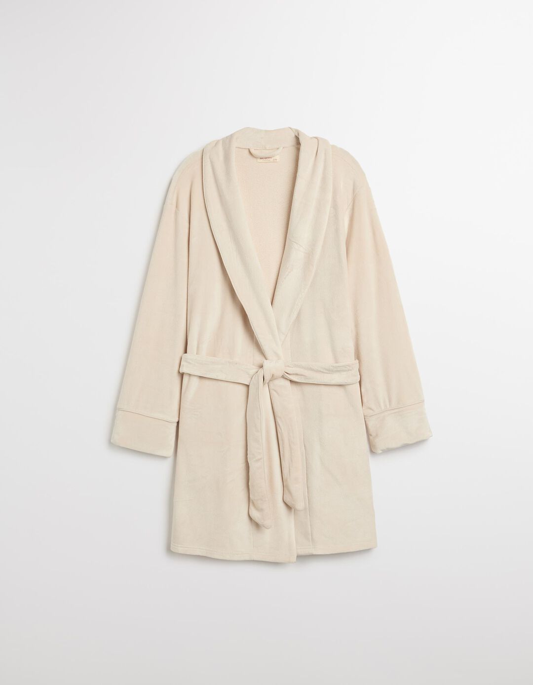 Robe em Veludo, Mulher, Bege Claro 