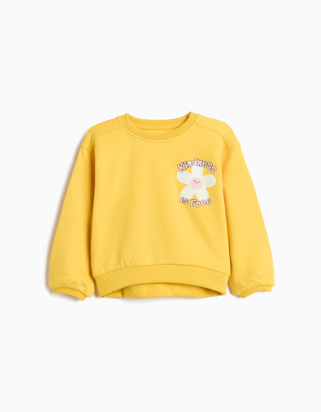 Sweatshirt De Felpa Estampada, Menina, Amarelo