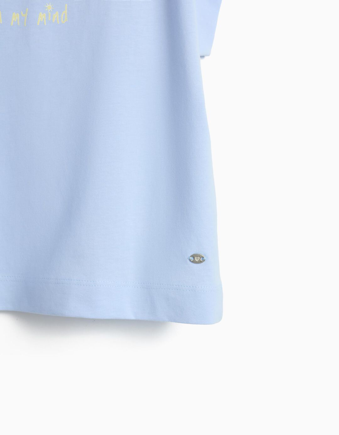 T-shirt Estampada, Menina, Azul Claro
