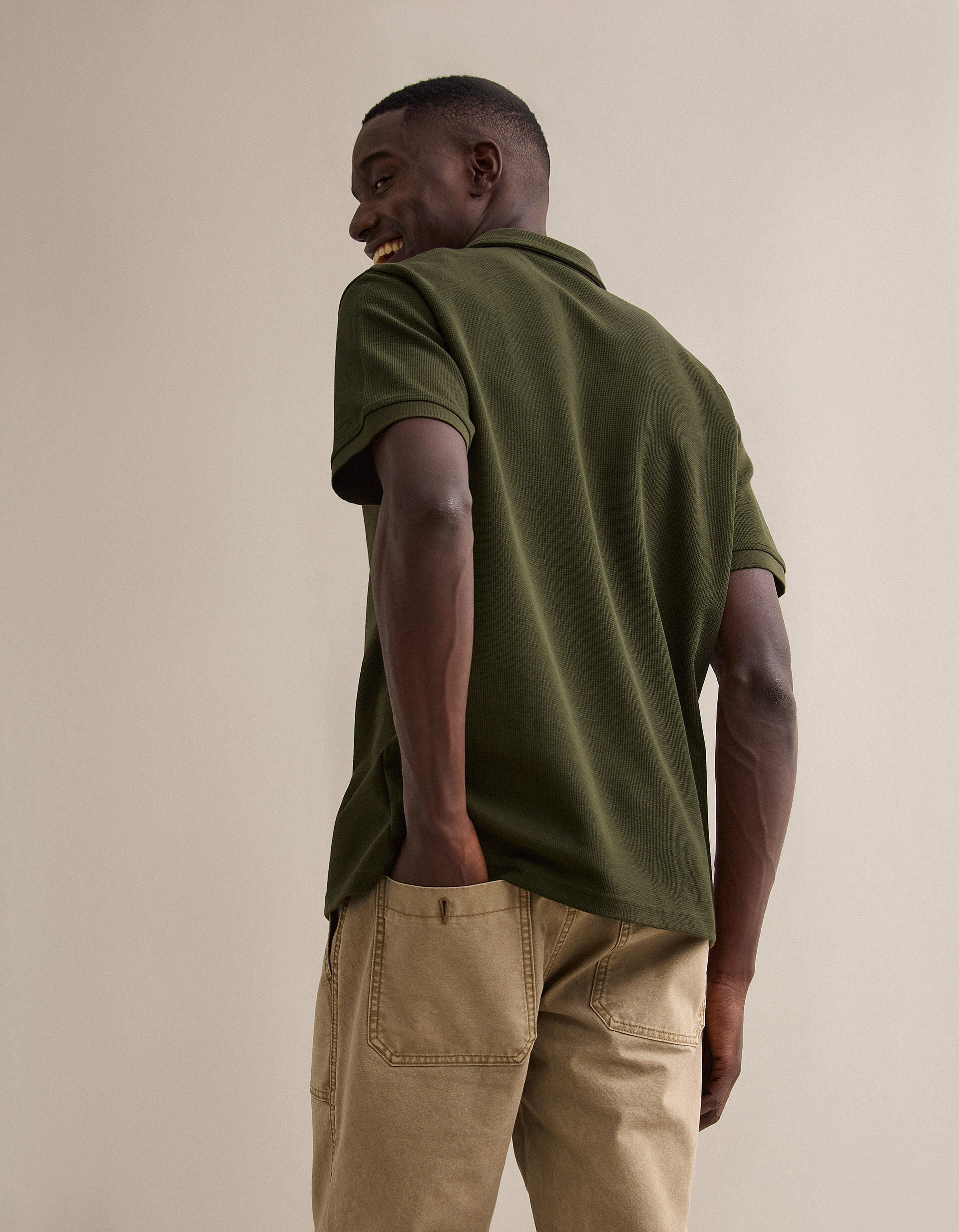 Comprar Online Polo Waffle, Homem, Verde Escuro