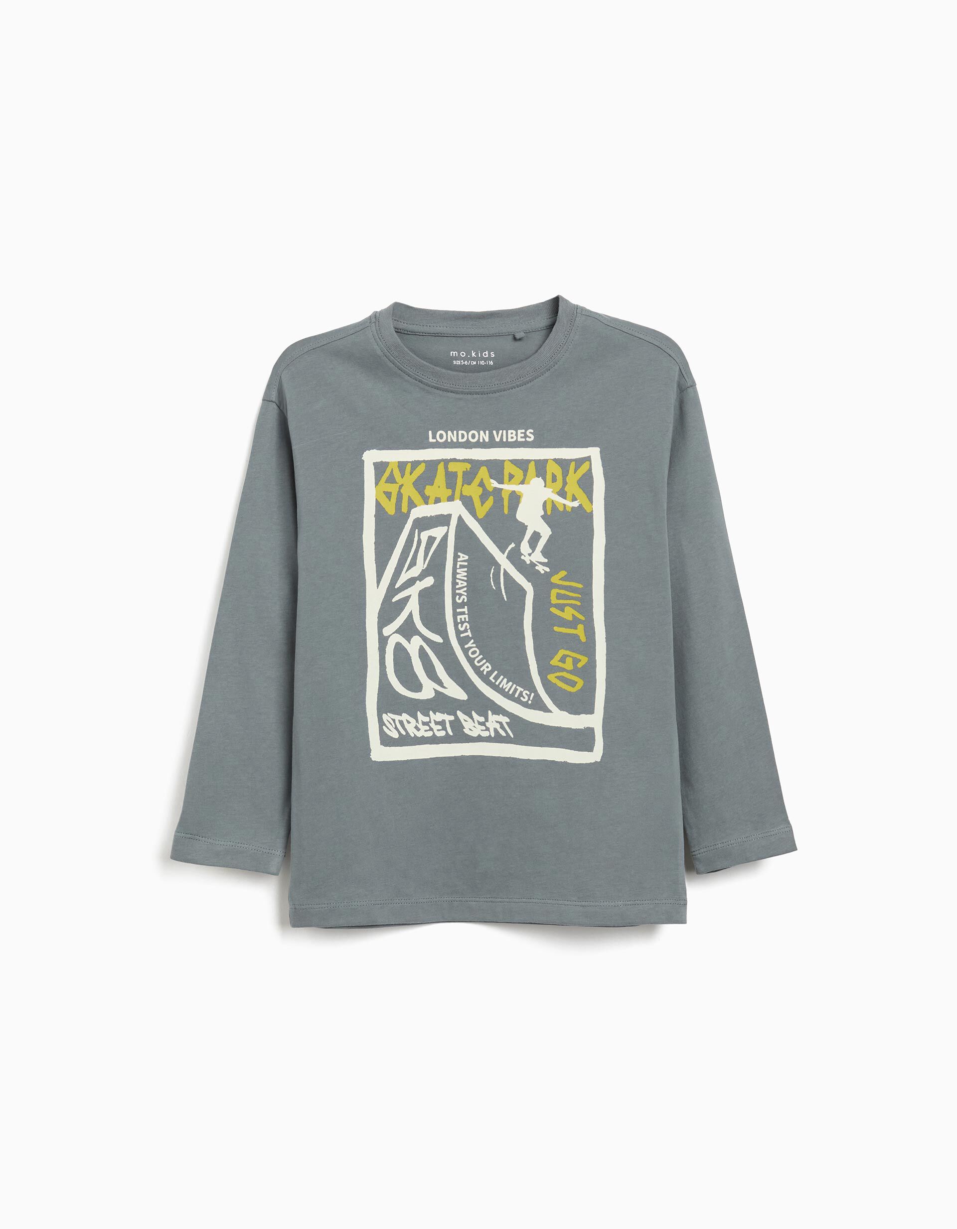 Comprar Online T-shirt de Manga Comprida Estampado, Menino, Azul