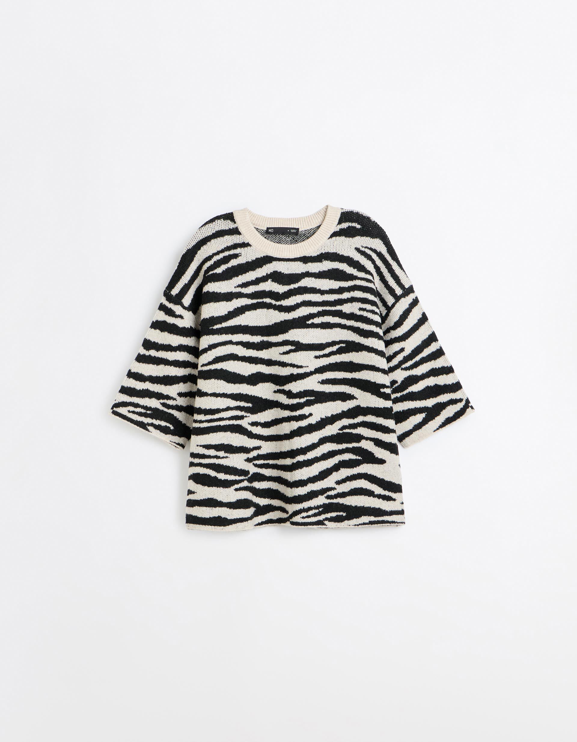 Comprar Online Camisola De Malha Animal Print, Mulher, Cru