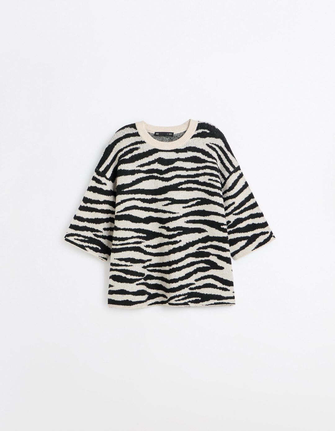 Camisola De Malha Animal Print, Mulher, Cru