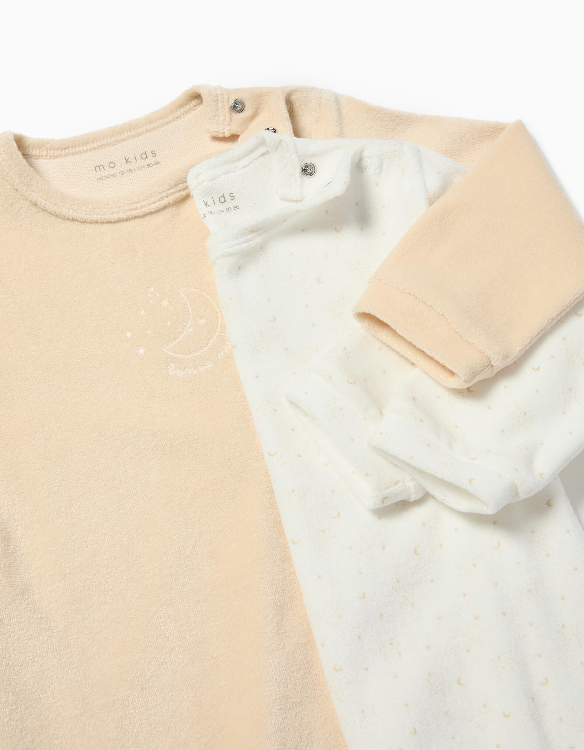 Comprar Online Pack 2 Babygrows Veludo, Rec&eacute;m-Nascido, Bege