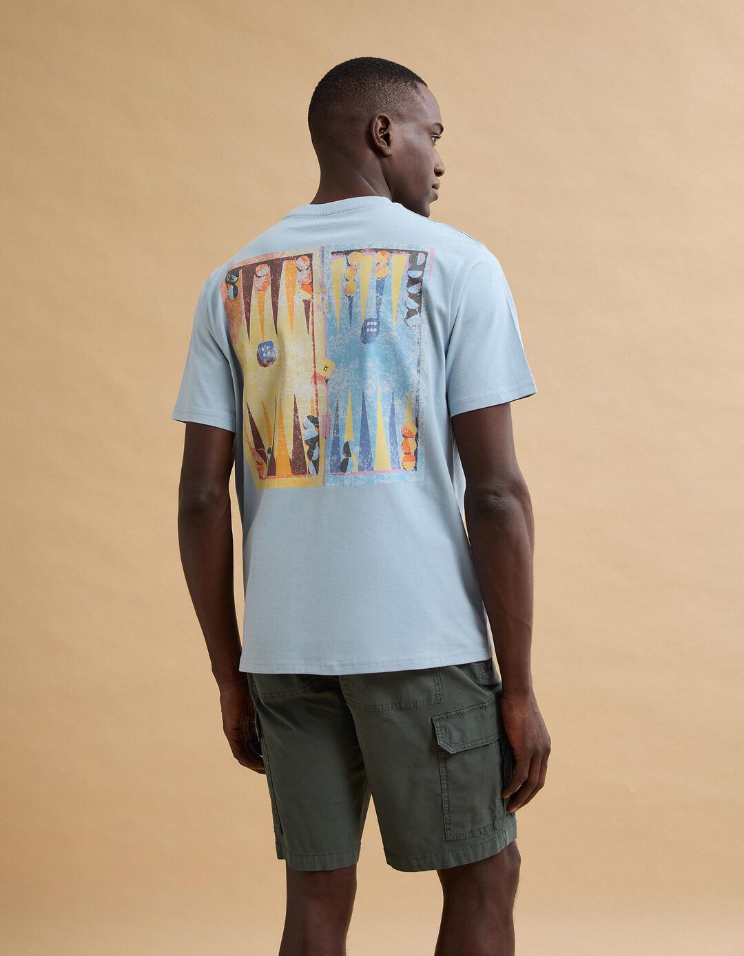 T-shirt Estampada, Homem, Azul Claro