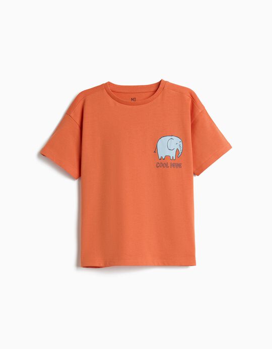 Comprar Online T-shirt Estampada, Menino, Laranja Escuro