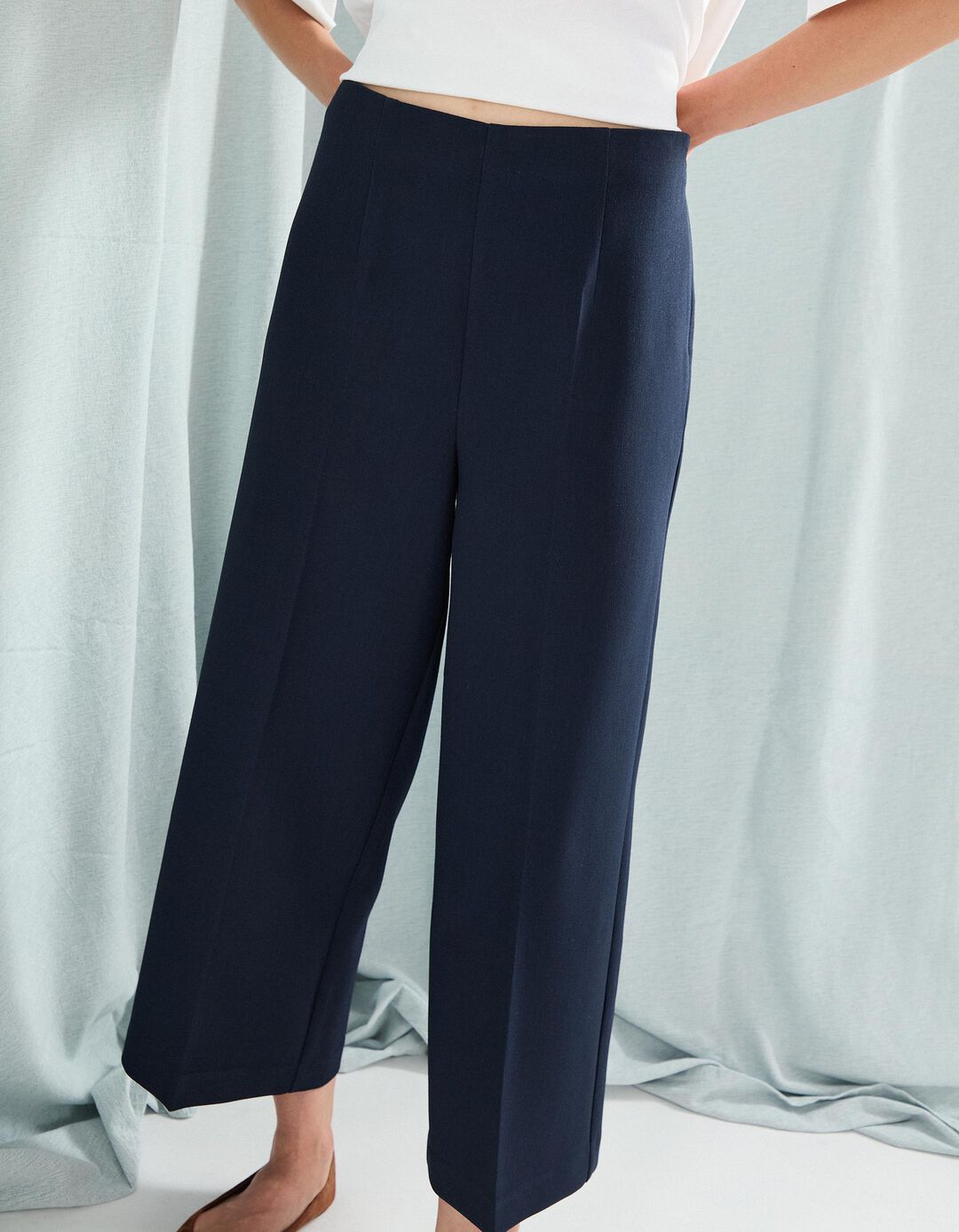 Calças Culotte, Mulher, Azul