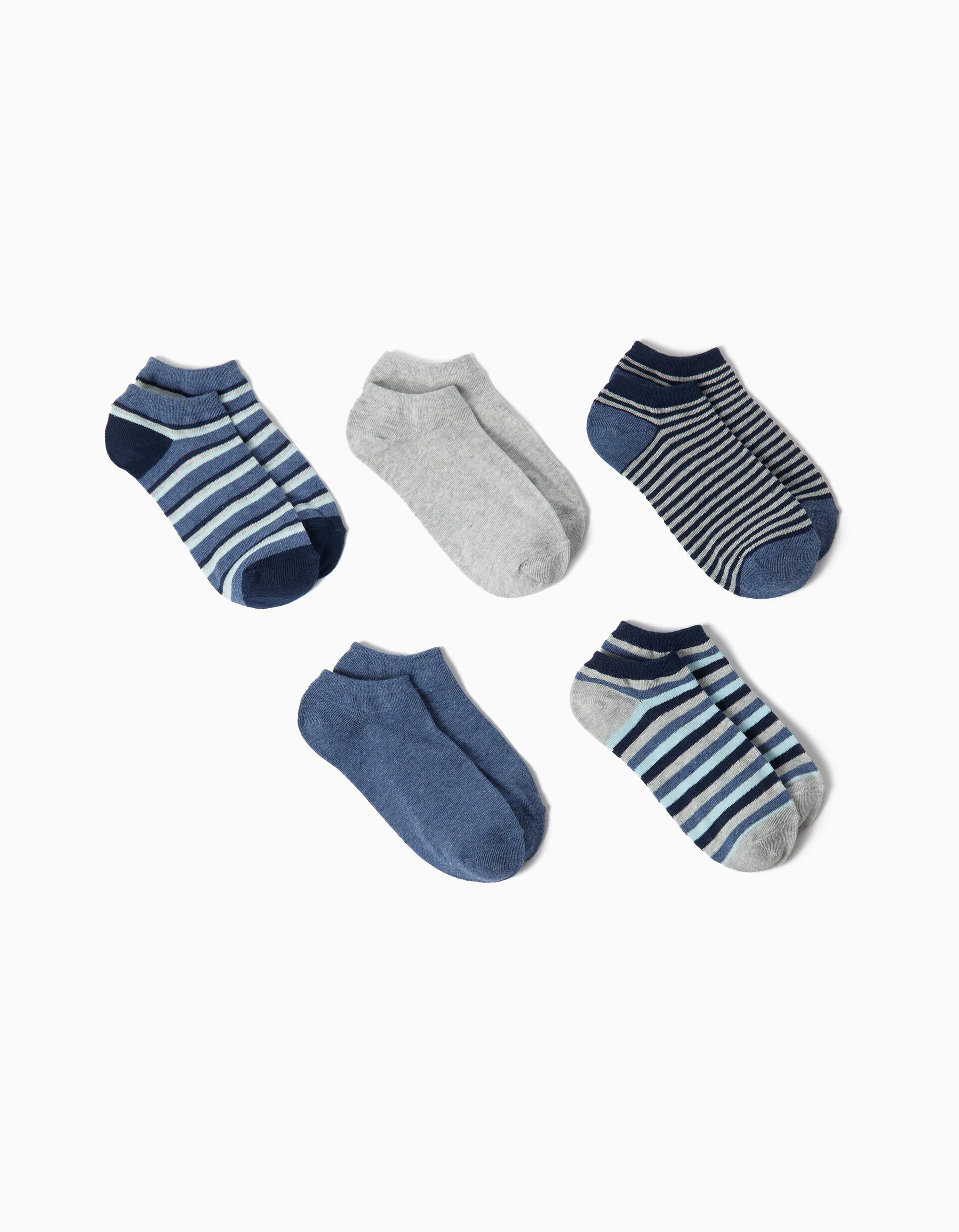 Comprar Online Pack 5 Pares de Meias Tornozelo, Menino, Multicolor