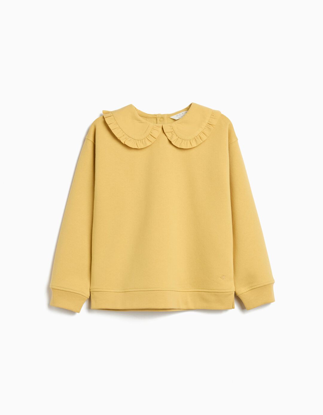 Sweatshirt com Gola, Menina, Amarelo Claro 