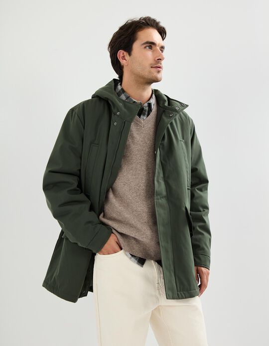 Comprar Online Parka com Capuz, Homem, Verde Escuro