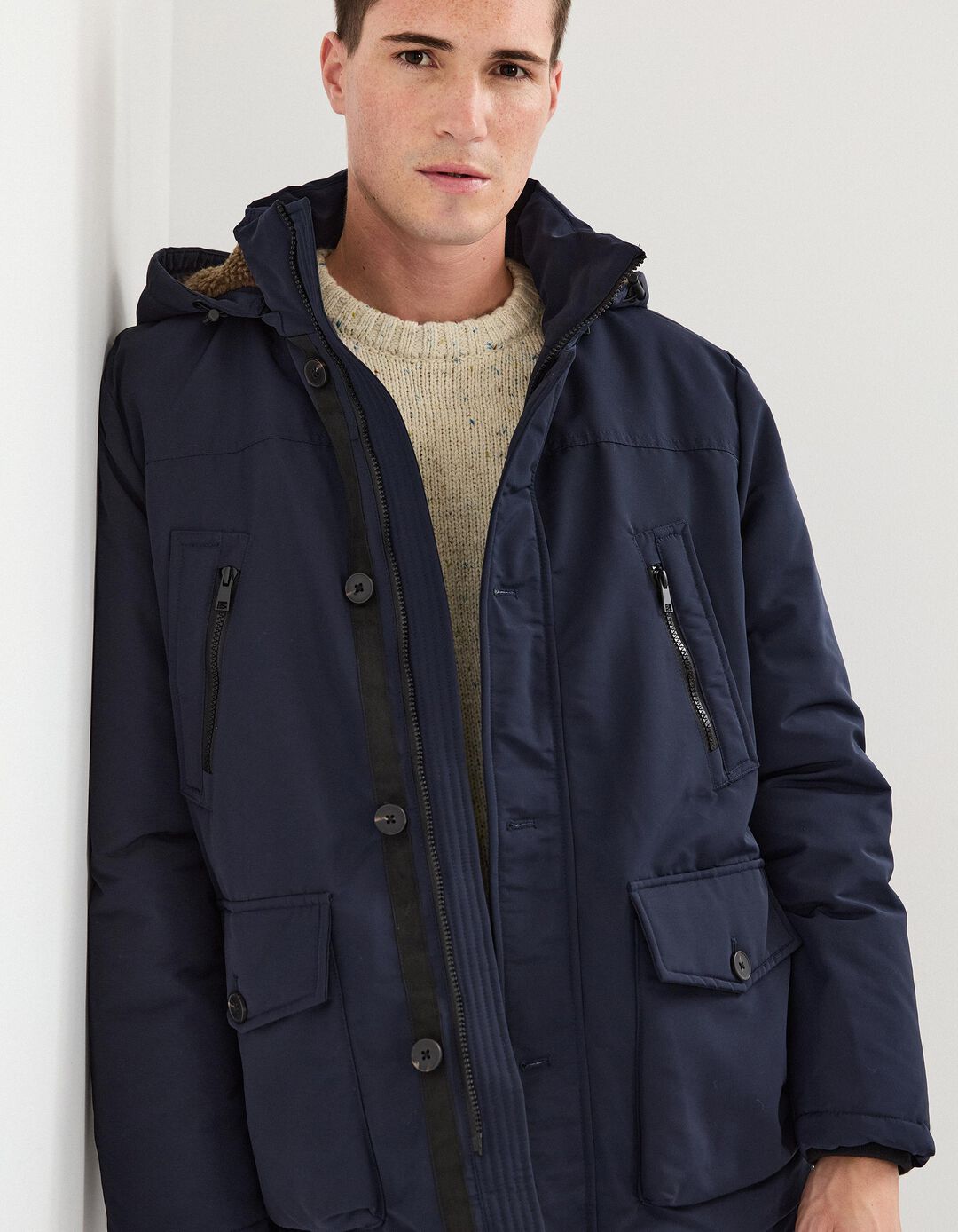 Parka com Capuz, Homem, Azul Escuro