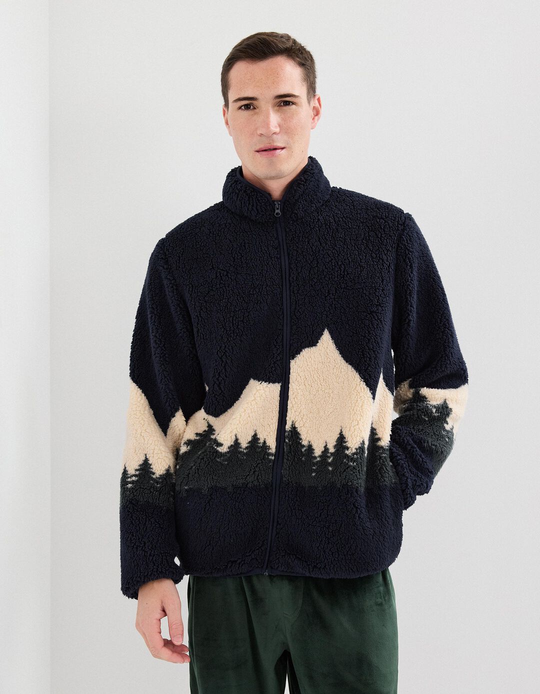 Casaco Sherpa, Homem, Azul Escuro 