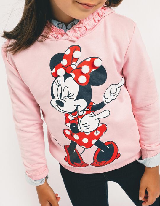 Sweatshirt com Capuz para Menina 'Minnie', Rosa