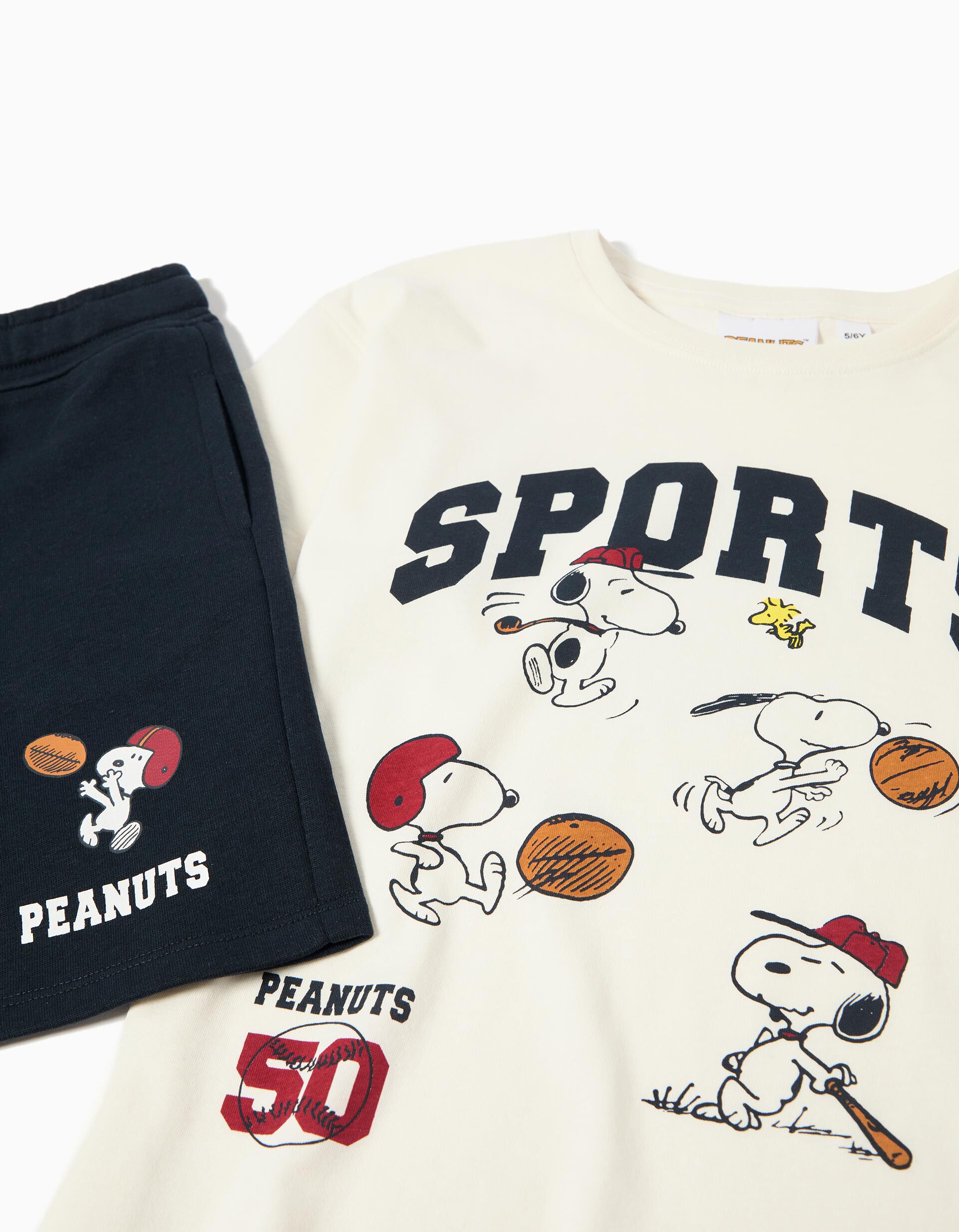 Comprar Online Conjunto T-shirt e Cal&ccedil;&otilde;es 'Snoopy', Menino, Azul Escuro