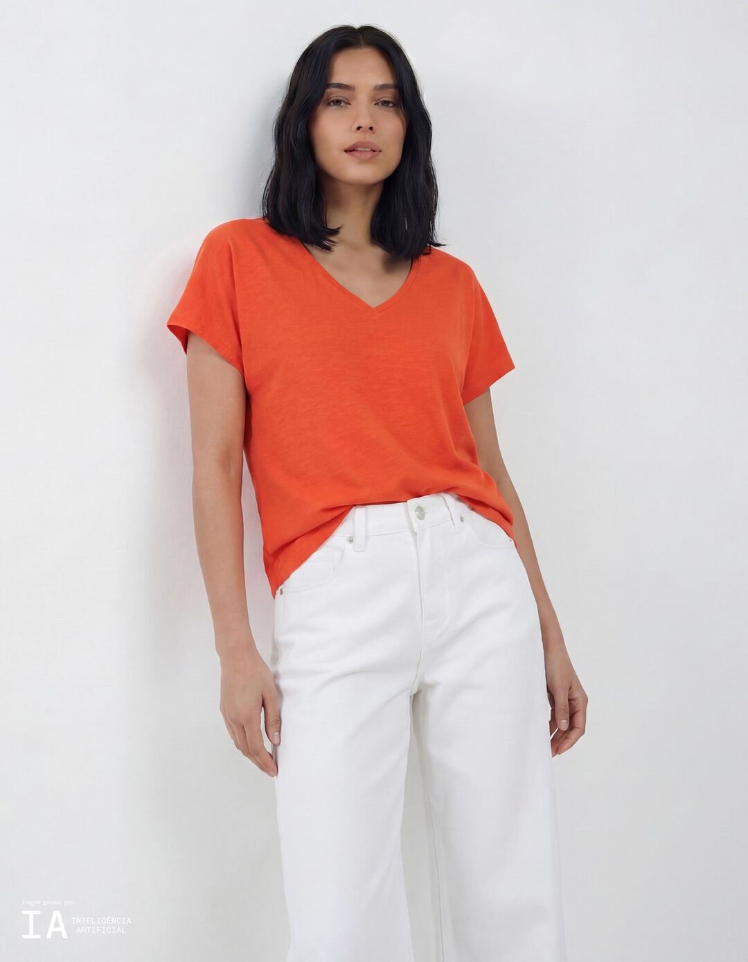 T-shirt, Mulher, Laranja
