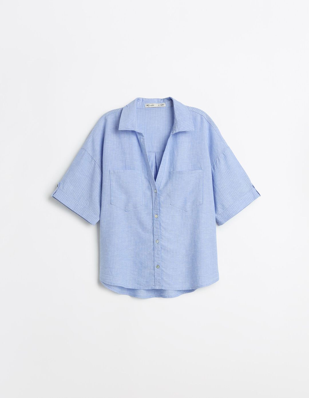 Blusa com Linho, Mulher, Azul