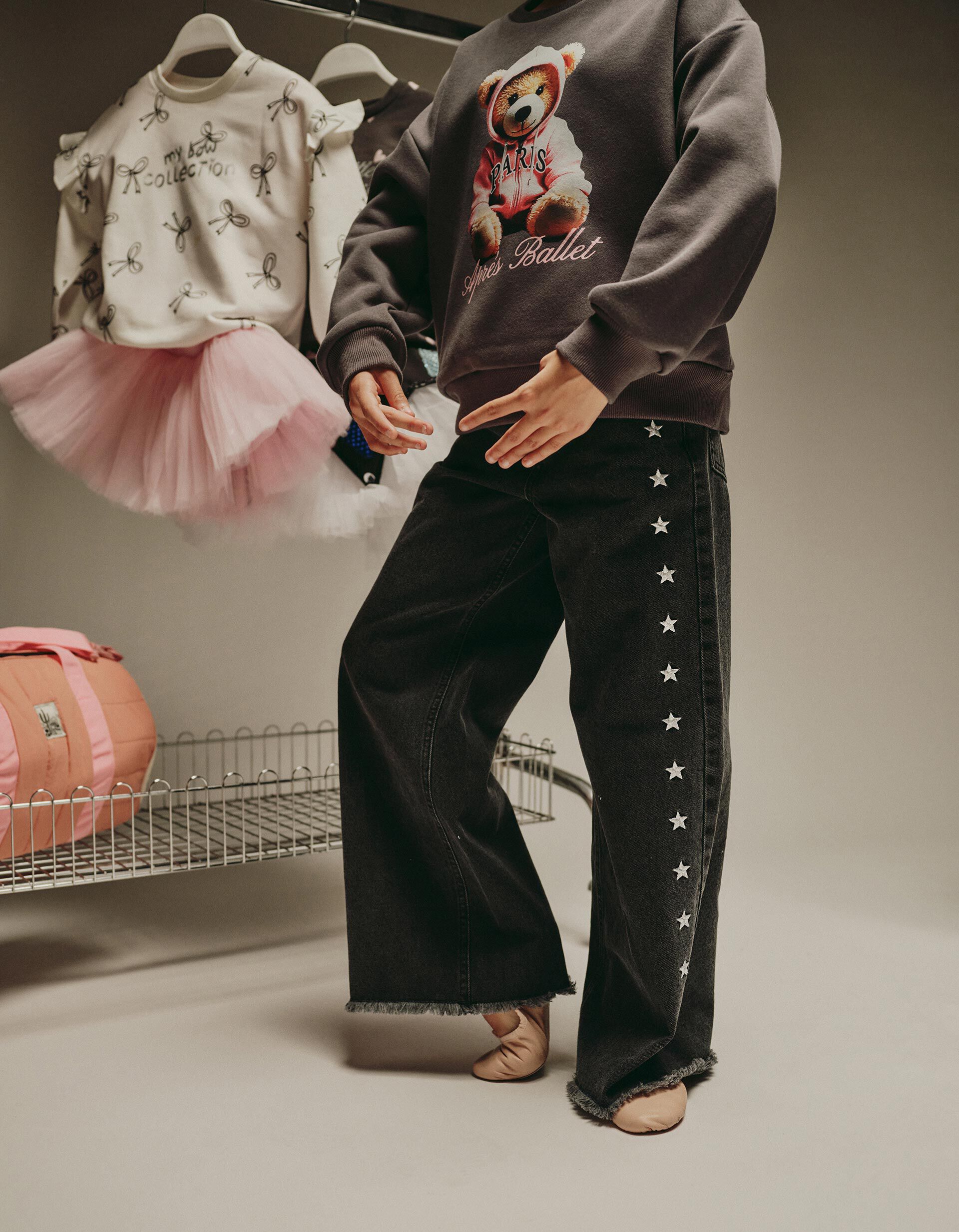 Comprar Online Cal&ccedil;as de Ganga Wide Leg, Menina, Preto