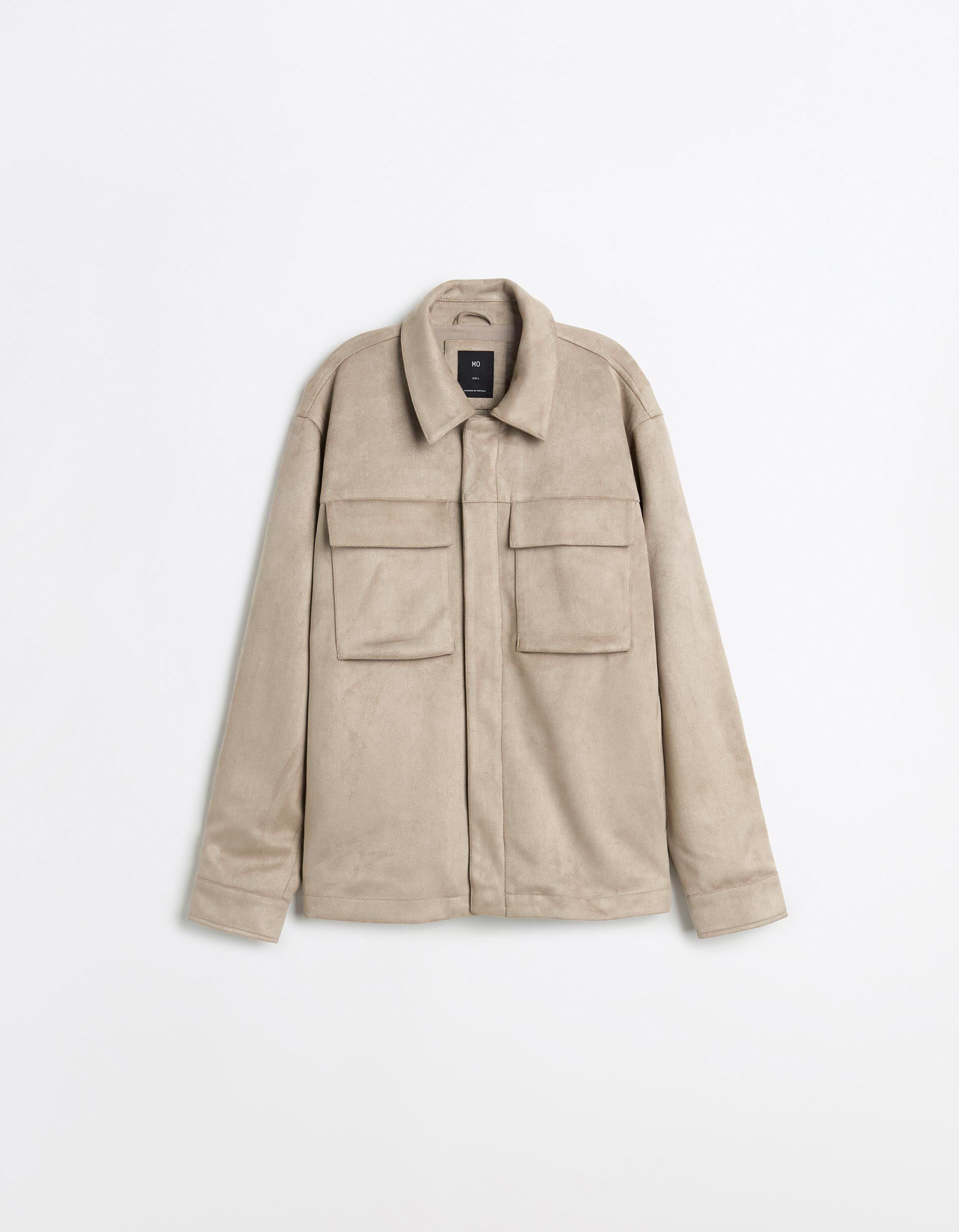 Comprar Online Sobrecamisa Efeito Camur&ccedil;a, Homem, Bege