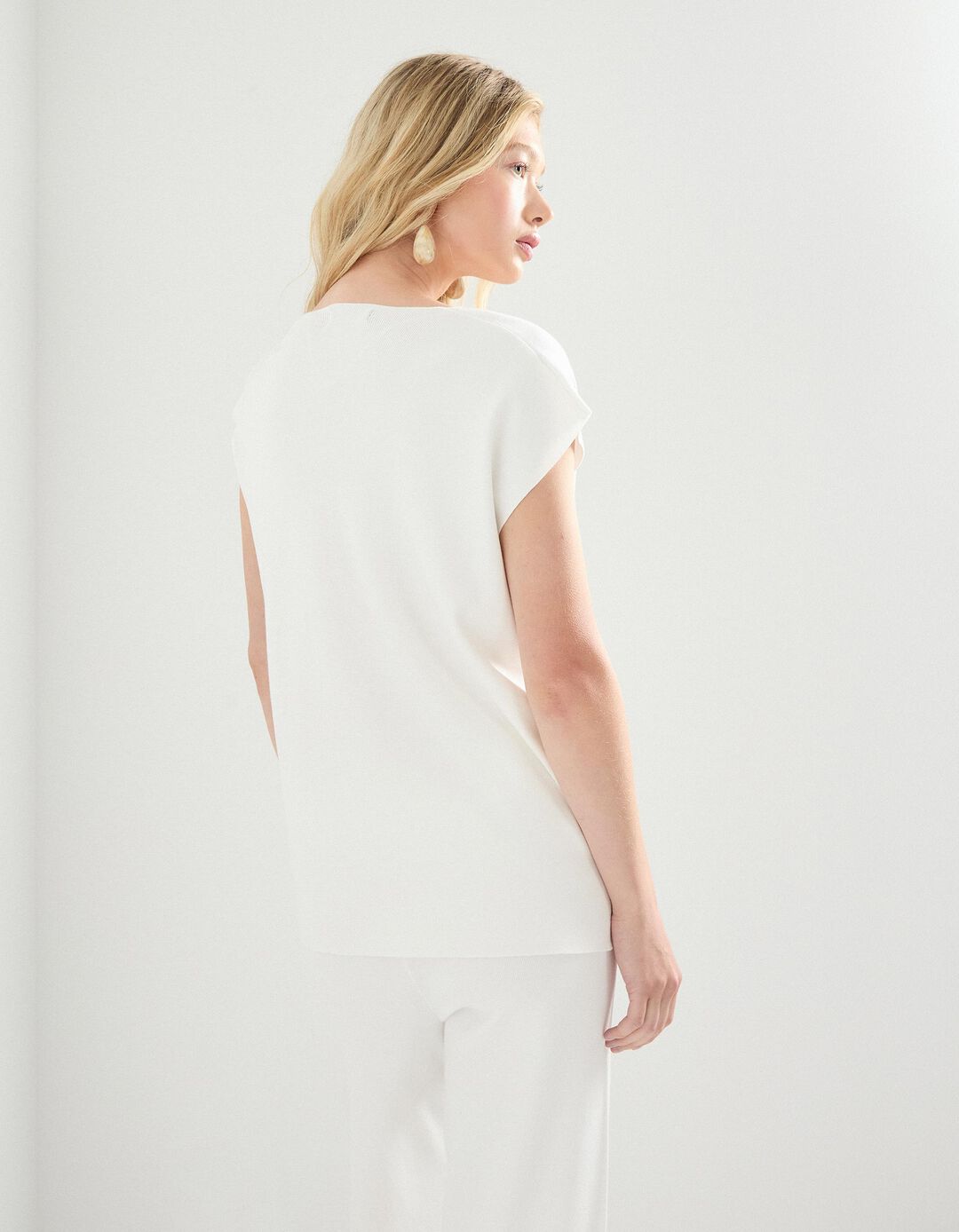 Colete de Malha, Mulher, Branco 