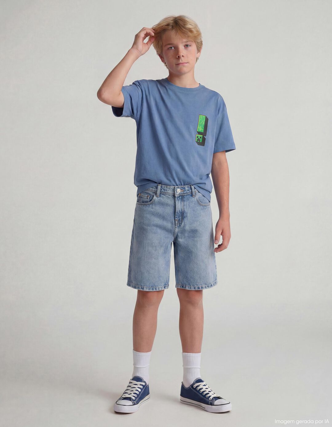 Cal&ccedil;&otilde;es de Ganga, Menino, Azul Claro