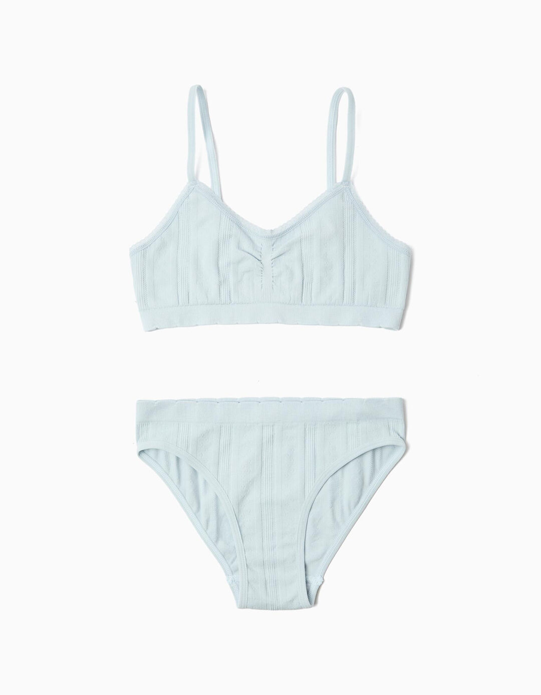 Conjunto Soutien e Cuecas, Menina, Azul Claro