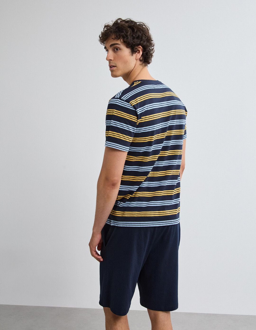Pijama Riscas, Homem, Azul Escuro