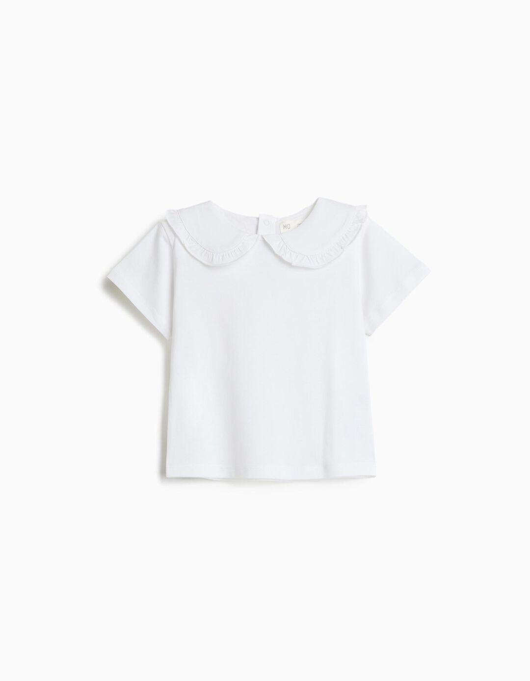 T-shirt Com Gola, Menina, Branco