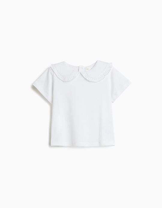 Comprar Online T-shirt Com Gola, Menina, Branco
