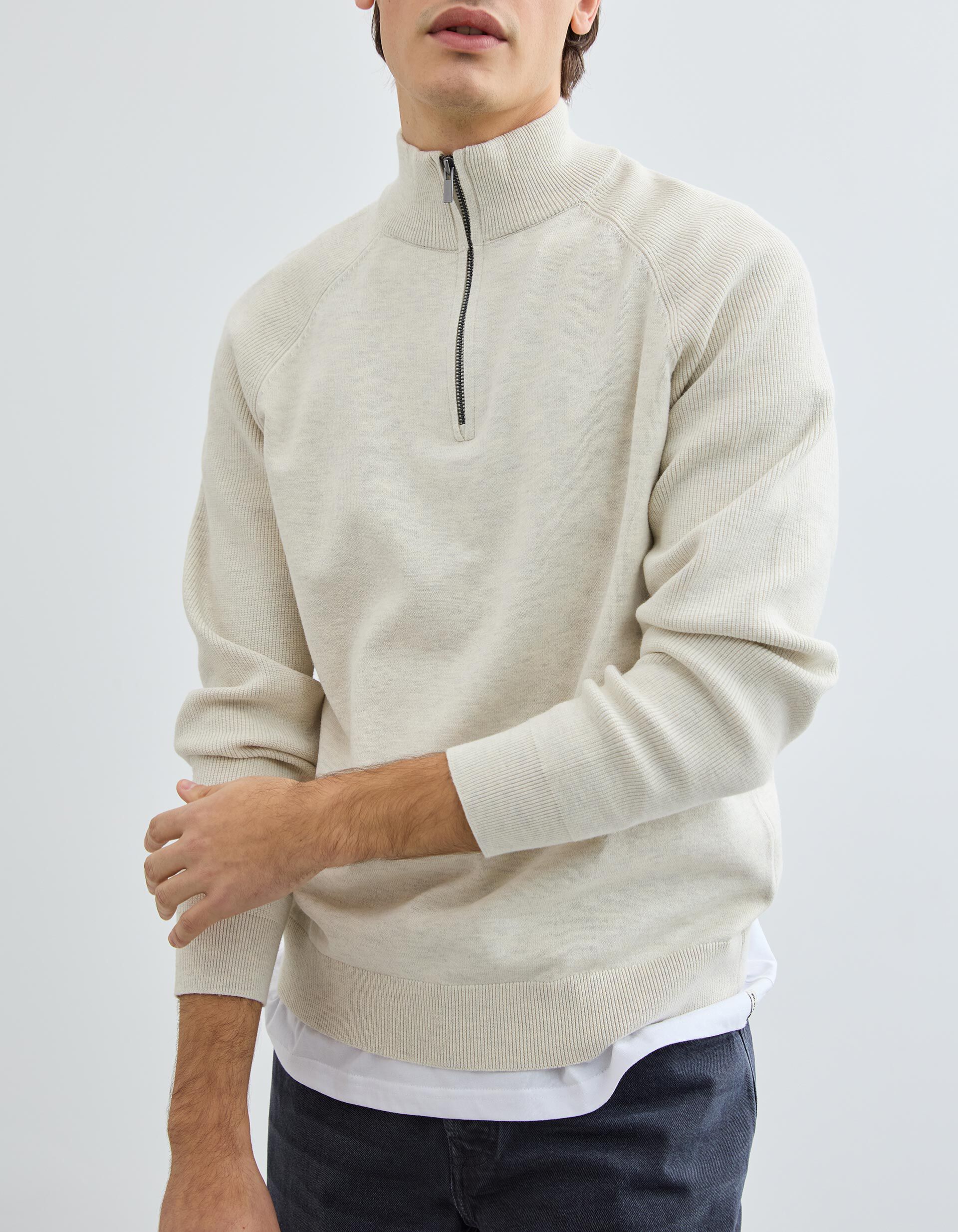 Comprar Online Camisola de Malha, Homem, Bege Claro