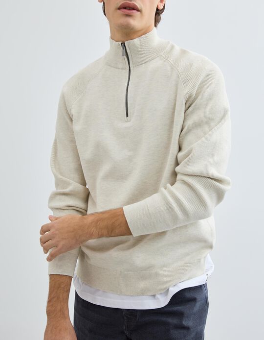 Comprar Online Camisola de Malha, Homem, Bege Claro