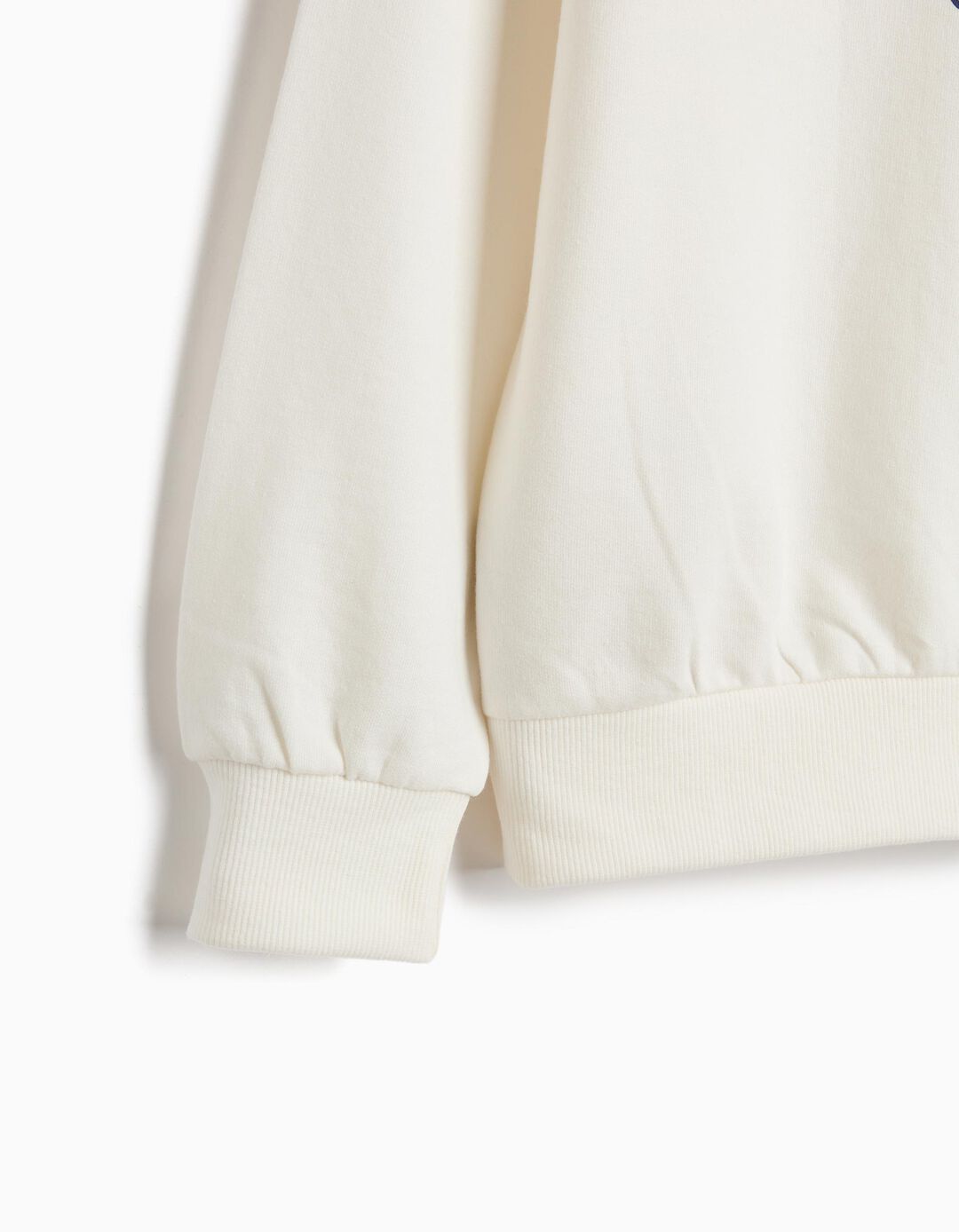 Sweatshirt De Felpa, Menino, Branco