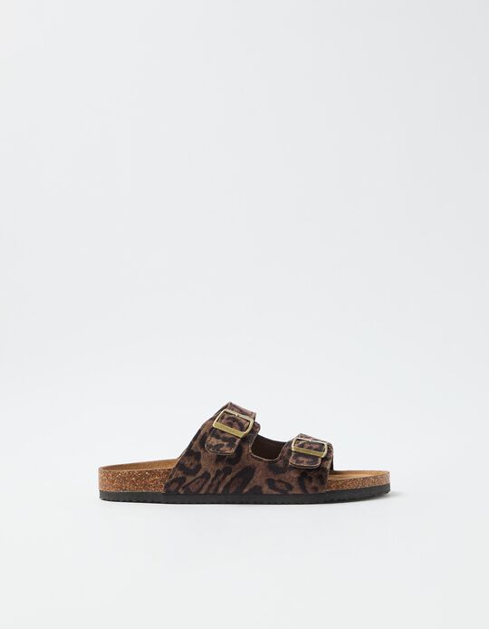 Comprar Online Sand&aacute;lias Animal Print, Menina, Castanho