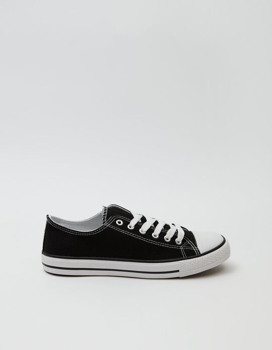 Canvas Trainers, Black