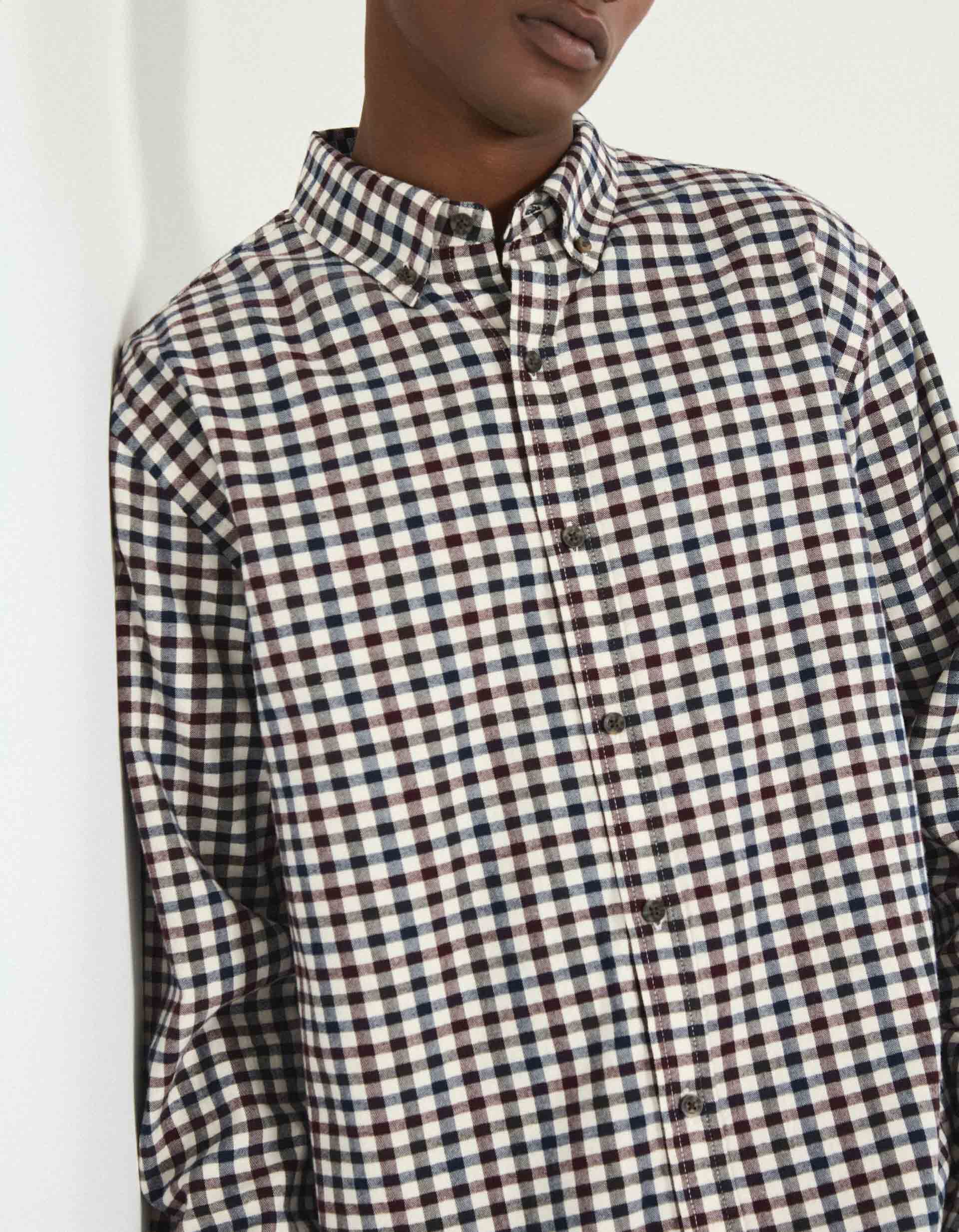 Comprar Online Camisa de Xadrez, Homem, Azul Escuro