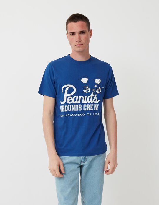 T-shirt 'Peanuts', Homem, Azul