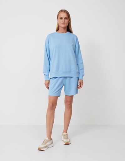 Fleece Shorts, Women, Light Blue