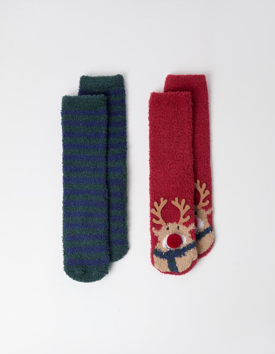 Comprar Online Pack 2 Pares De Meias Natal, Homem, Vermelho Escuro