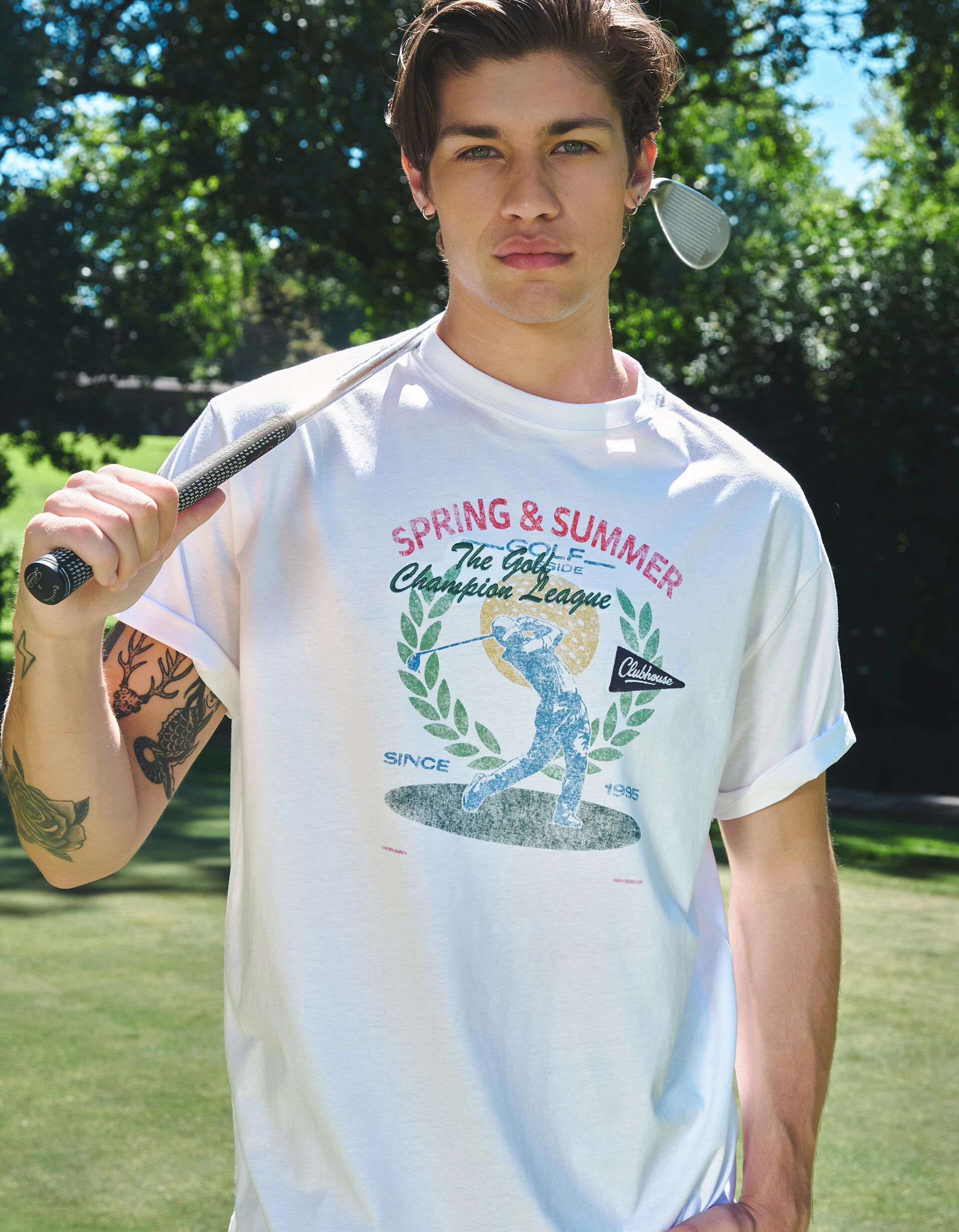 Comprar Online T-shirt Jersey Estampada, Homem, Branco