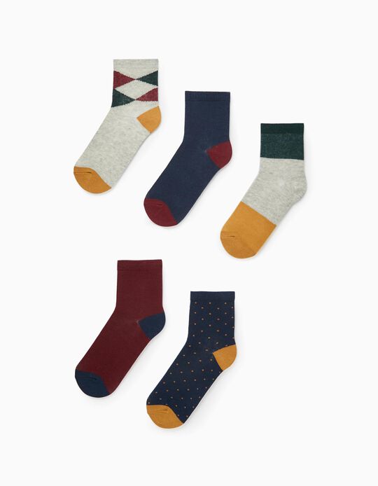 5-Pack Socks for Boys, Multicoloured