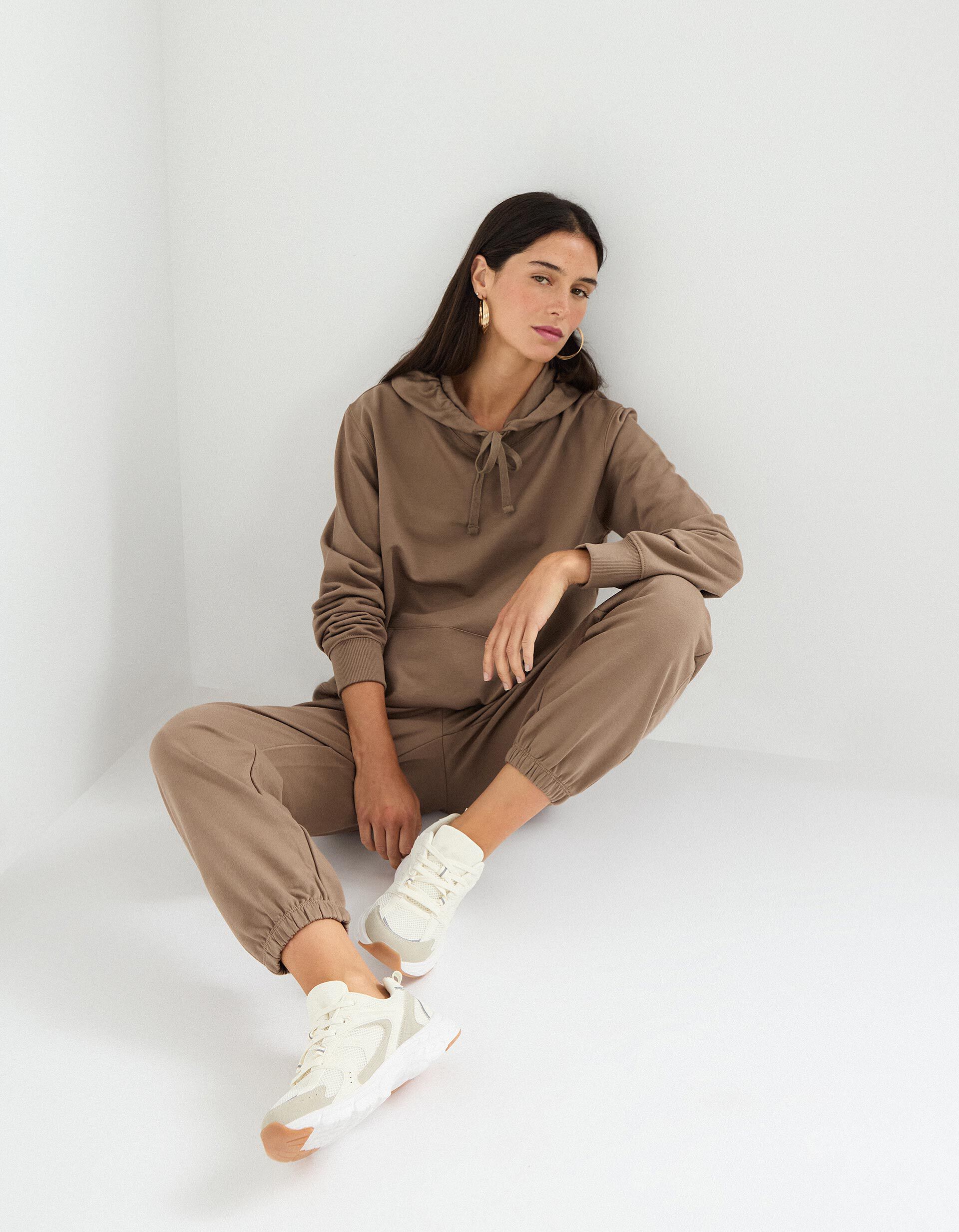 Comprar Online Sweatshirt com Capuz, Mulher, Bege Escuro