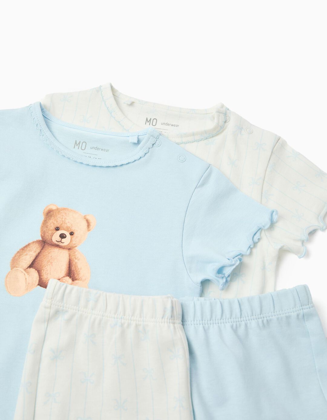 Pack 2 Pijamas Jersey, Menina, Azul Claro